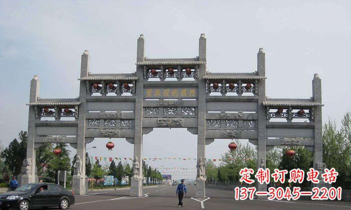杭州精美仿古石雕牌坊雕塑