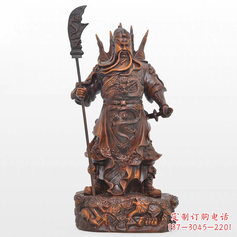 杭州仿木关公铜雕像