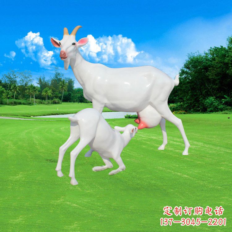 杭州精美仿真羊羔羊跪乳雕塑