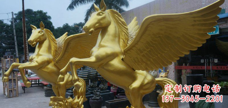 杭州飞马玻璃钢仿铜动物雕塑