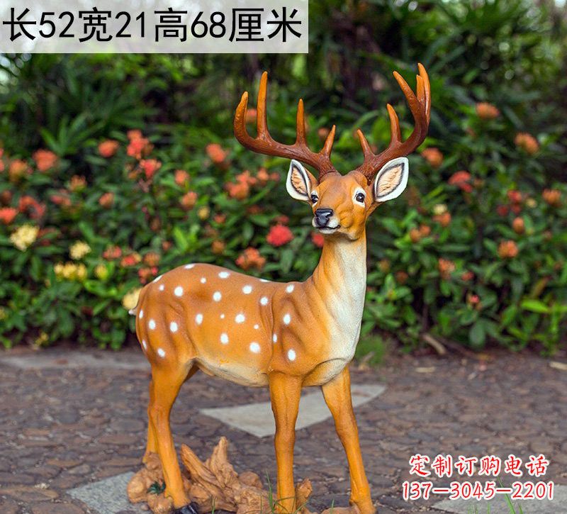 杭州精美制作玻璃钢仿真梅花鹿雕塑