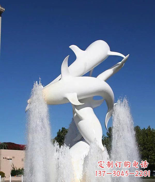 杭州完美纪念,精致的不锈钢海豚雕塑