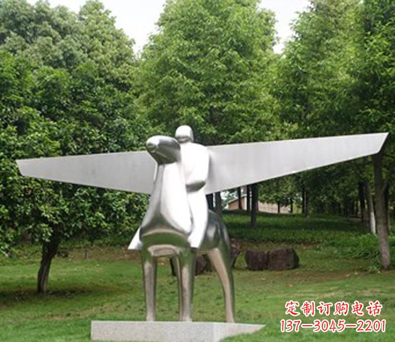 杭州优雅而独特的不锈钢飞马雕塑