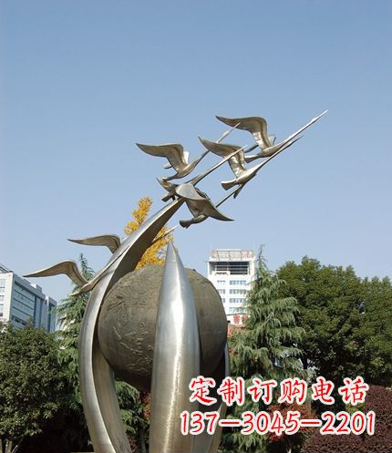 杭州唯美 大雁不锈钢雕塑