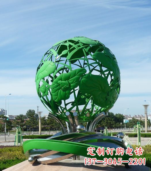 杭州不锈钢镂空荷叶青蛙雕塑