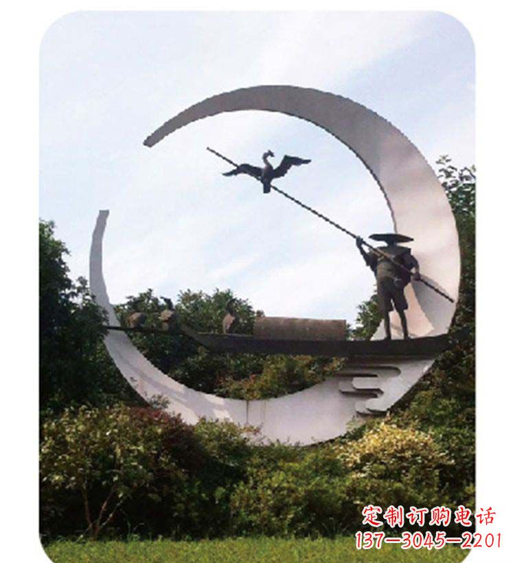 杭州精致美观的不锈钢鸬鹚雕塑