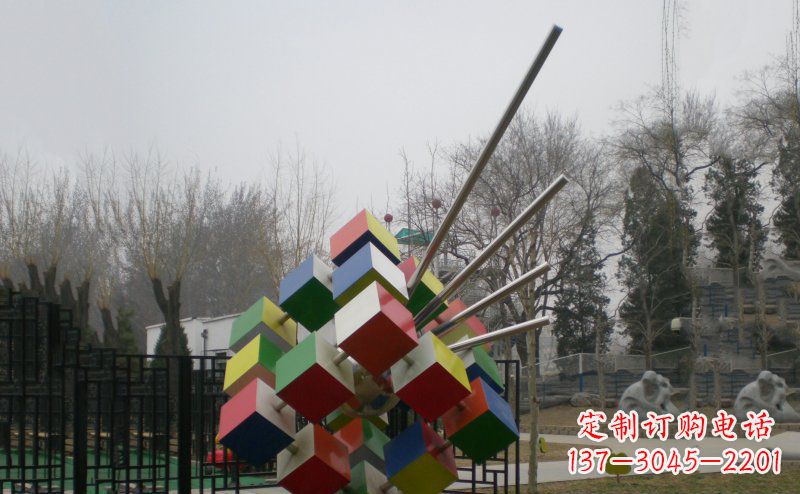 杭州不锈钢魔方雕塑,玩转您的公园