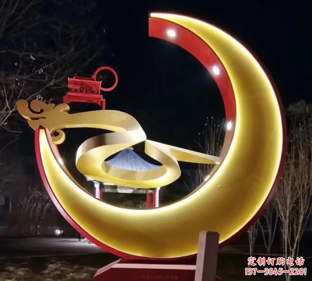 杭州精致不锈钢月亮雕塑