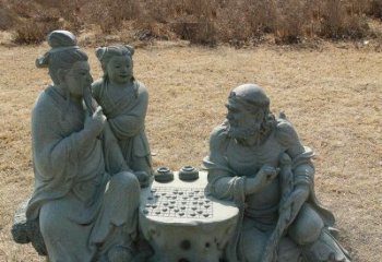 杭州八仙下棋铜雕塑