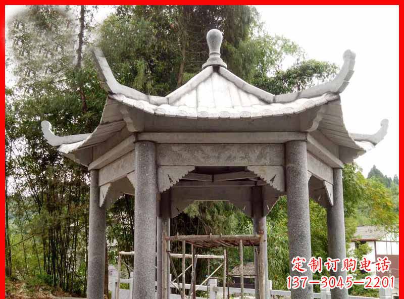 杭州复古公园石凉亭雕塑