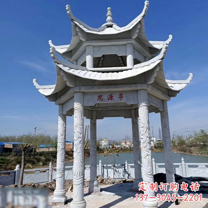 杭州公园大理石凉亭