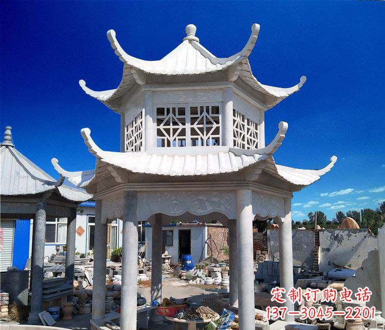 杭州大理石双层凉亭雕塑