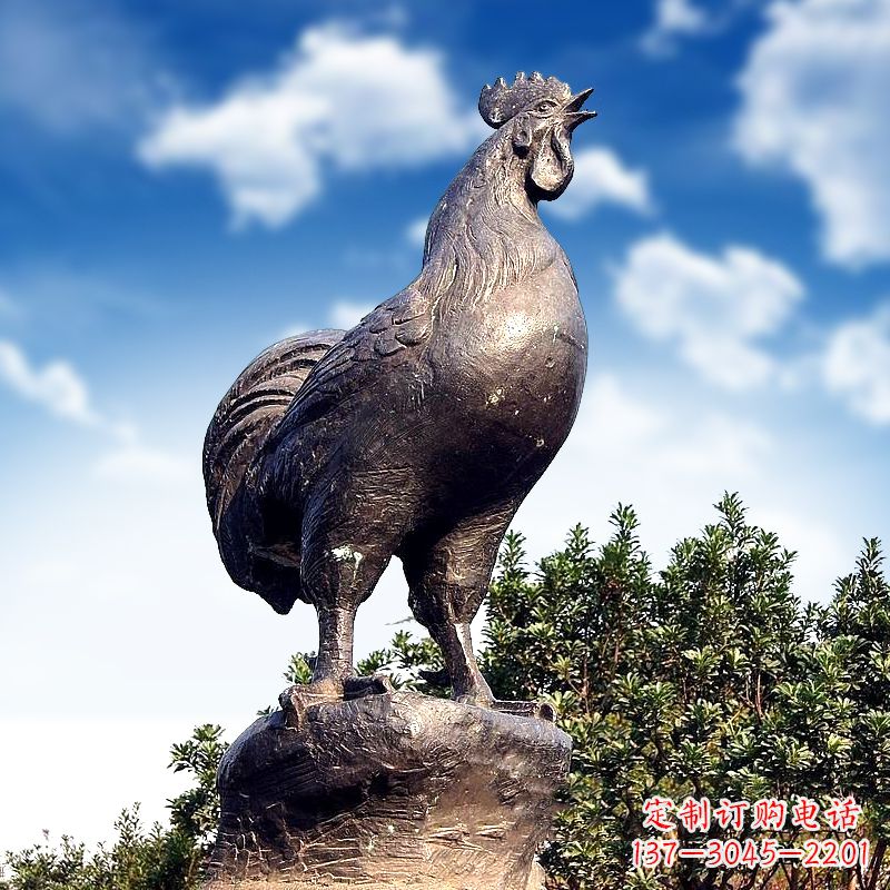 杭州威风凛凛的大型铸铜酉鸡雕塑