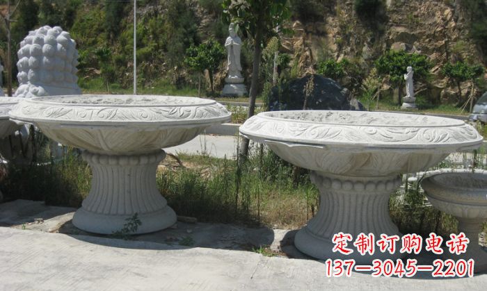 杭州美轮美奂的大理石花盆雕塑