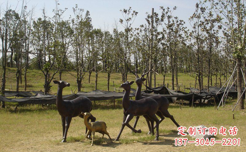 杭州优雅雕塑-梅花鹿铜雕