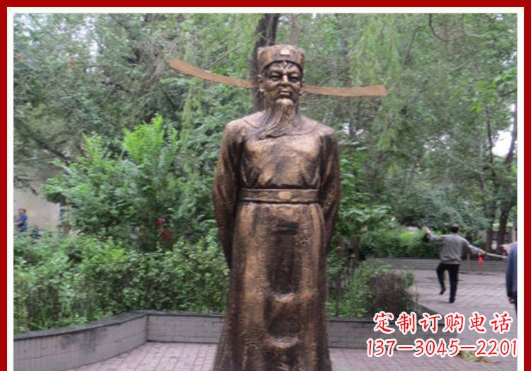 杭州古代名人包拯铜雕