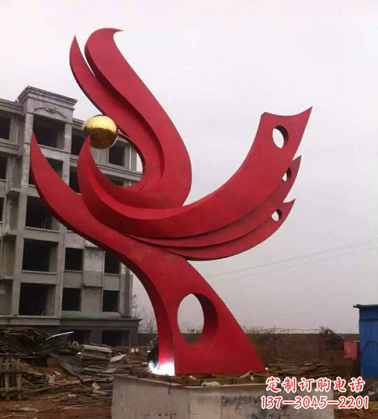 杭州全新抽象凤凰不锈钢雕塑