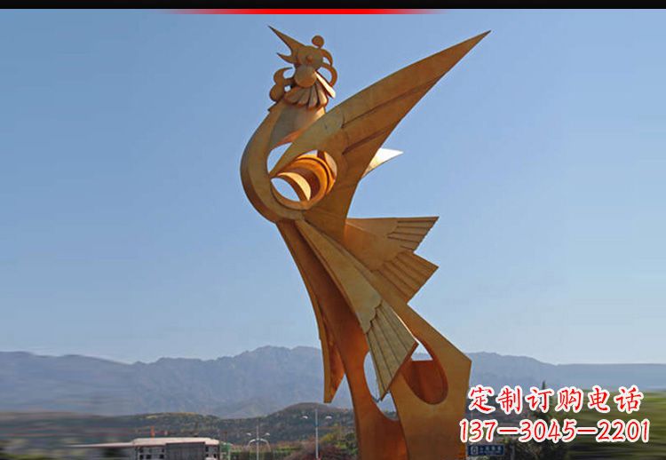 杭州中领雕塑凤凰抽象雕塑11英寸