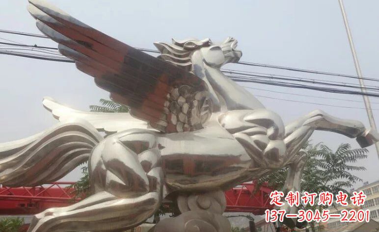 杭州流畅优美的不锈钢飞马雕塑