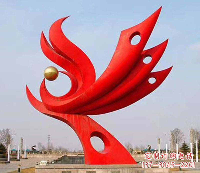 杭州广场凤凰宝地不锈钢雕塑