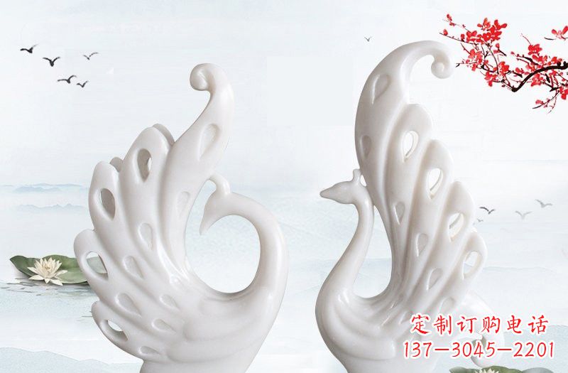 杭州汉白玉孔雀艺术雕塑