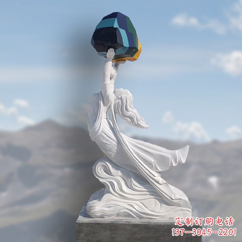 杭州领雕塑精美雕刻的女娲补天石雕塑