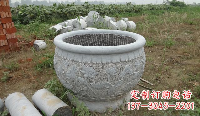 杭州荷花花盆公园景观石雕，千般美妙一览无余