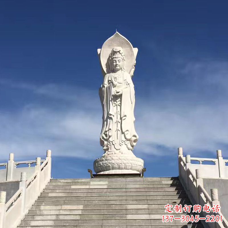 杭州专业定制三面观音石雕景观雕塑