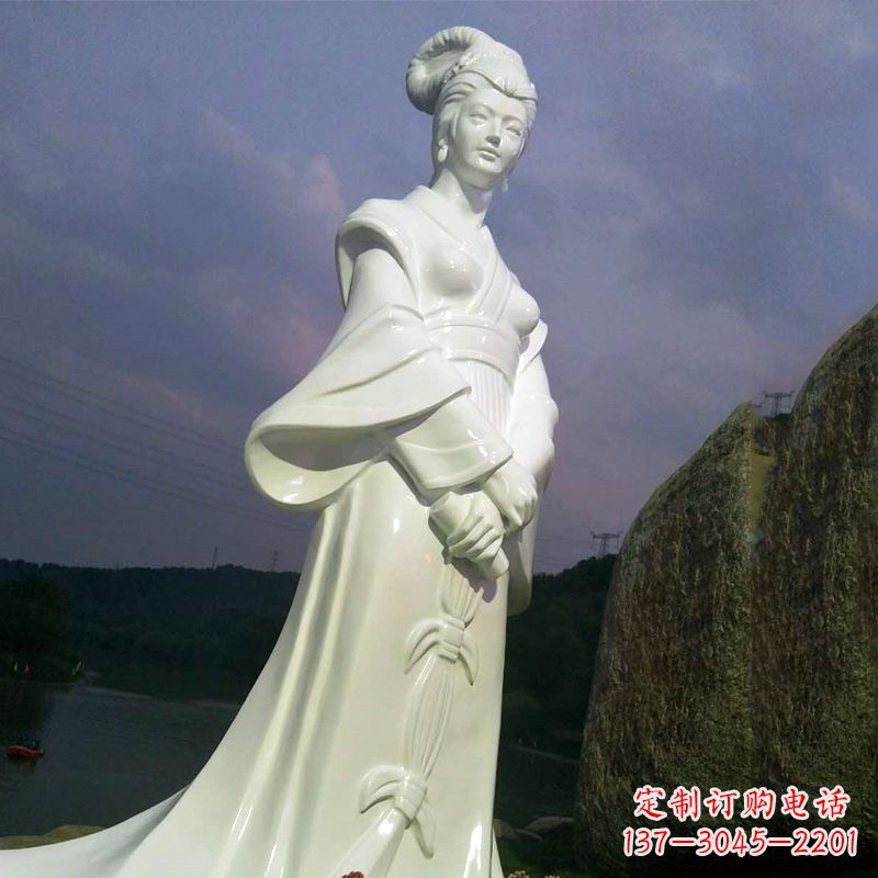 杭州景区历史名人古代著名美女西施汉白玉石雕像