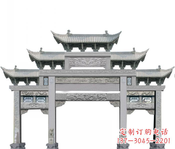 杭州中领雕塑定制式牌坊石雕