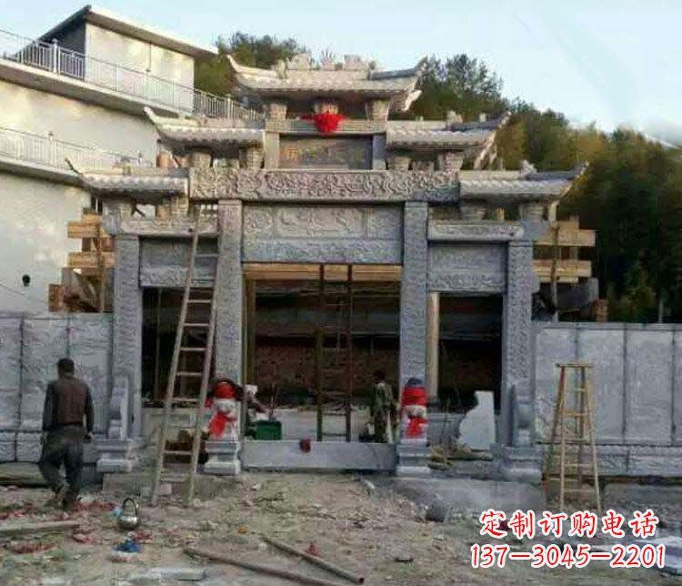 杭州三门仿古石雕牌坊打造质感升级的精致建筑