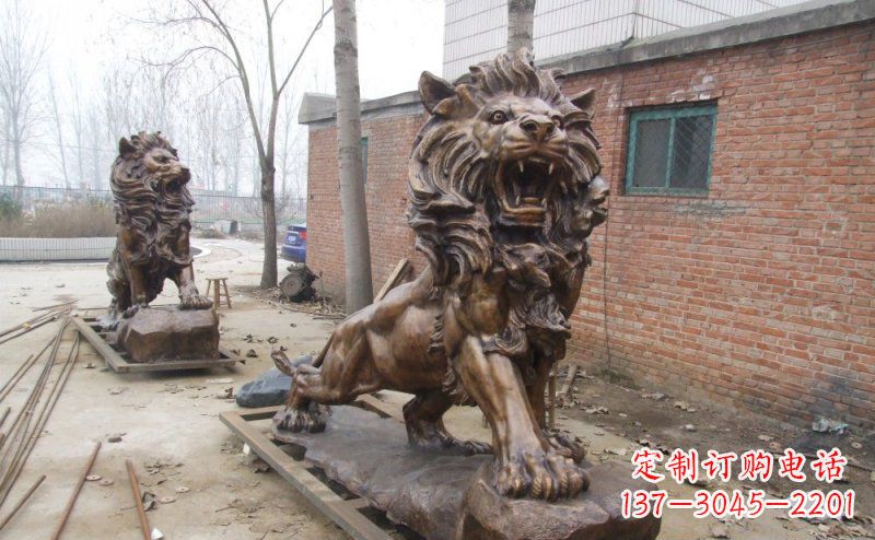 杭州狮子企业动物铜雕