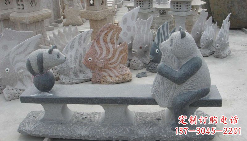杭州石雕熊猫座椅