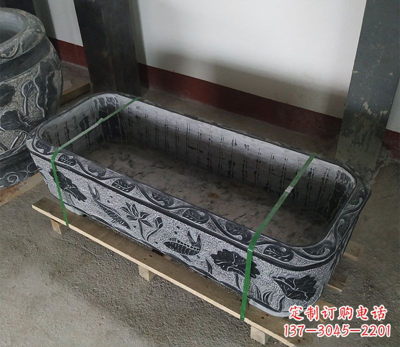 杭州石浮雕鱼缸仿古鱼缸石雕