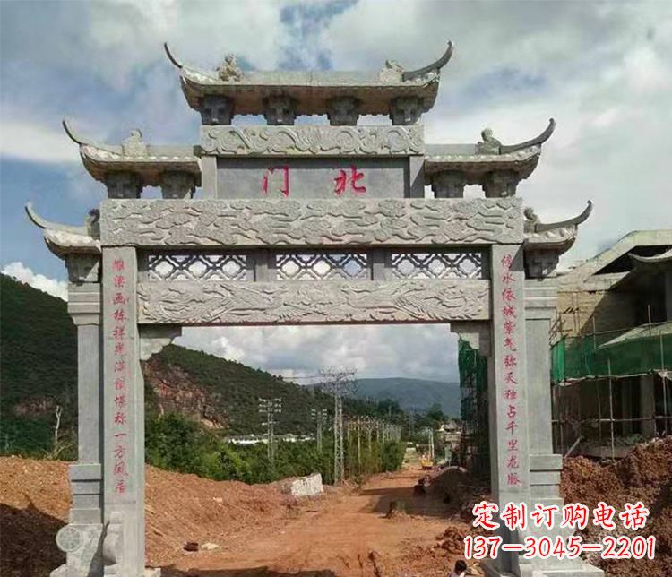 杭州石牌坊单门牌坊石雕