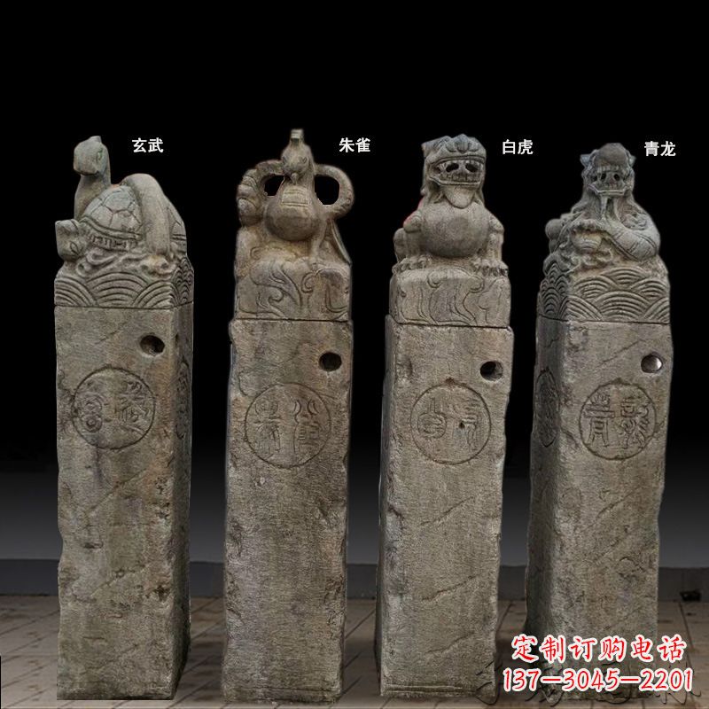 杭州四神兽拴马桩石雕