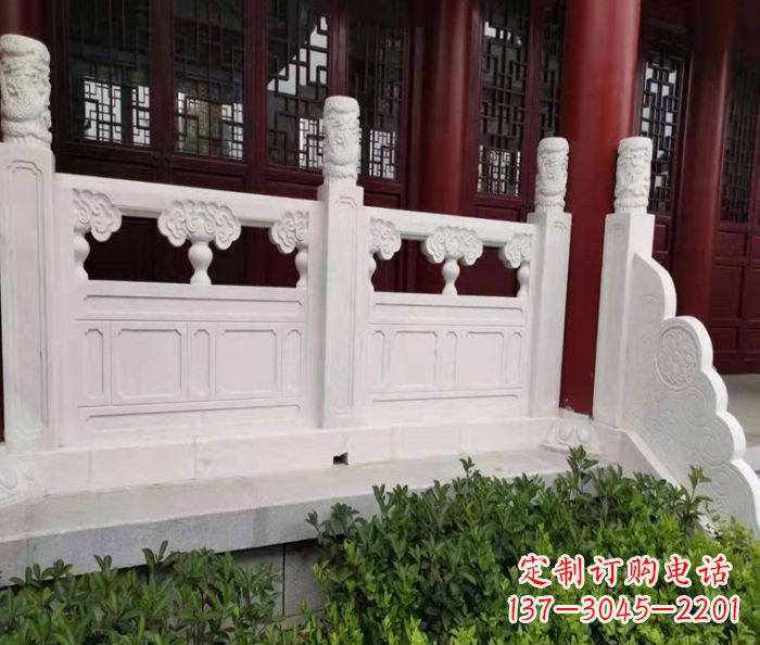 杭州寺庙景观汉白玉石浮雕栏板 (3)