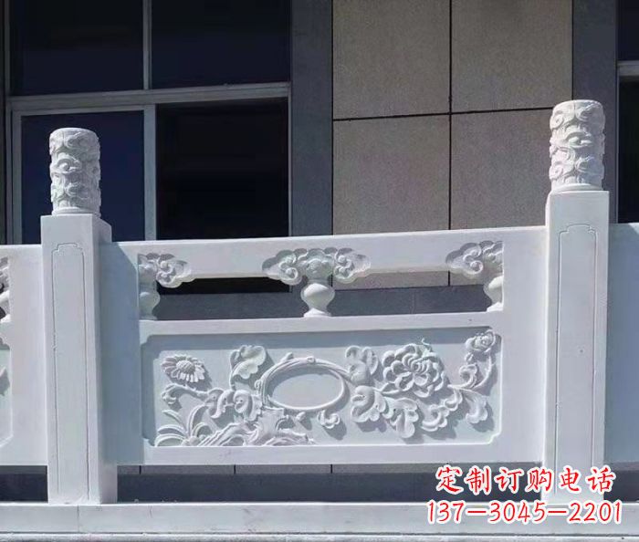 杭州寺庙景观汉白玉石浮雕栏板 (4)