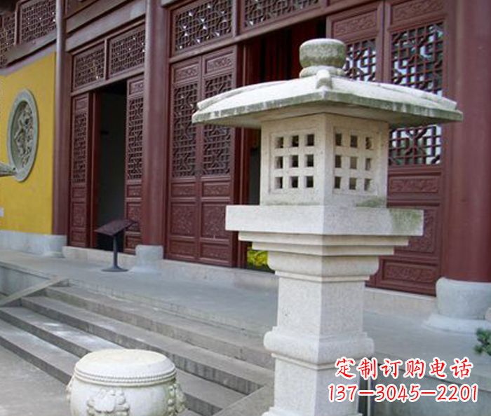 杭州寺庙景观镂空石灯石雕
