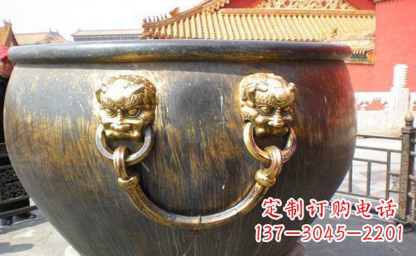 杭州寺庙水缸铜雕 (3)