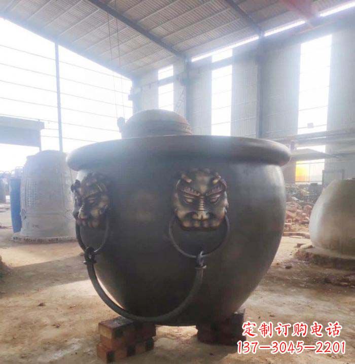 杭州寺庙水缸铜雕