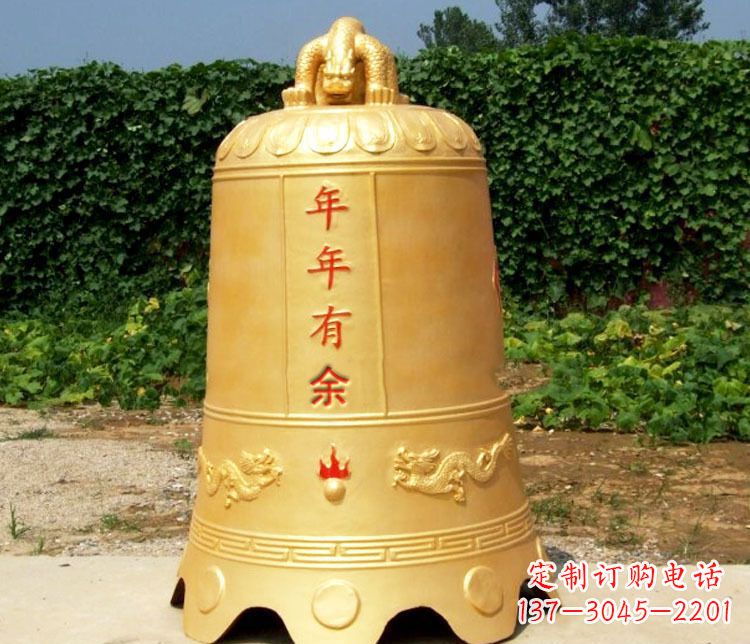 杭州寺庙铜钟雕塑 (2)