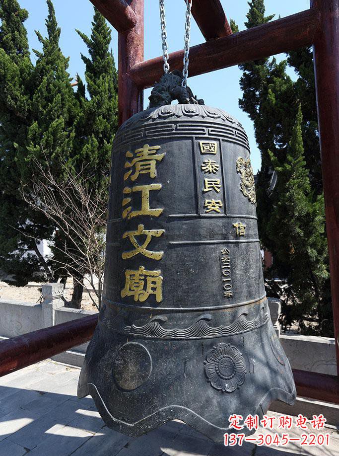 杭州寺庙铜钟雕塑 (5)