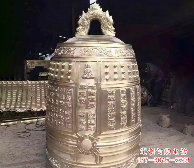 杭州寺庙铜钟雕塑 (3)