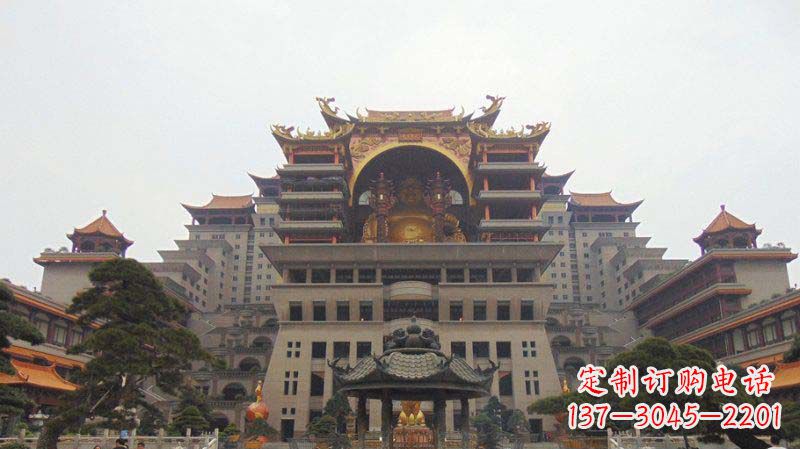 杭州寺庙圆香炉铜雕