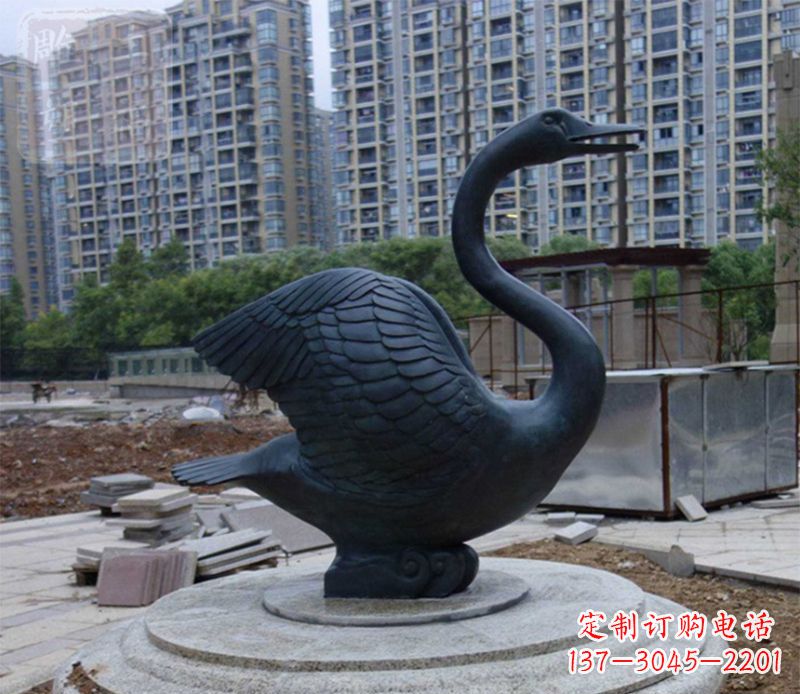 杭州天鹅动物铜雕