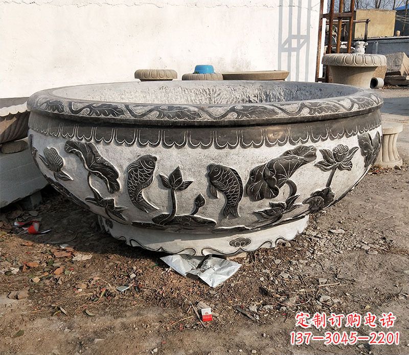 杭州庭院水缸景观石雕