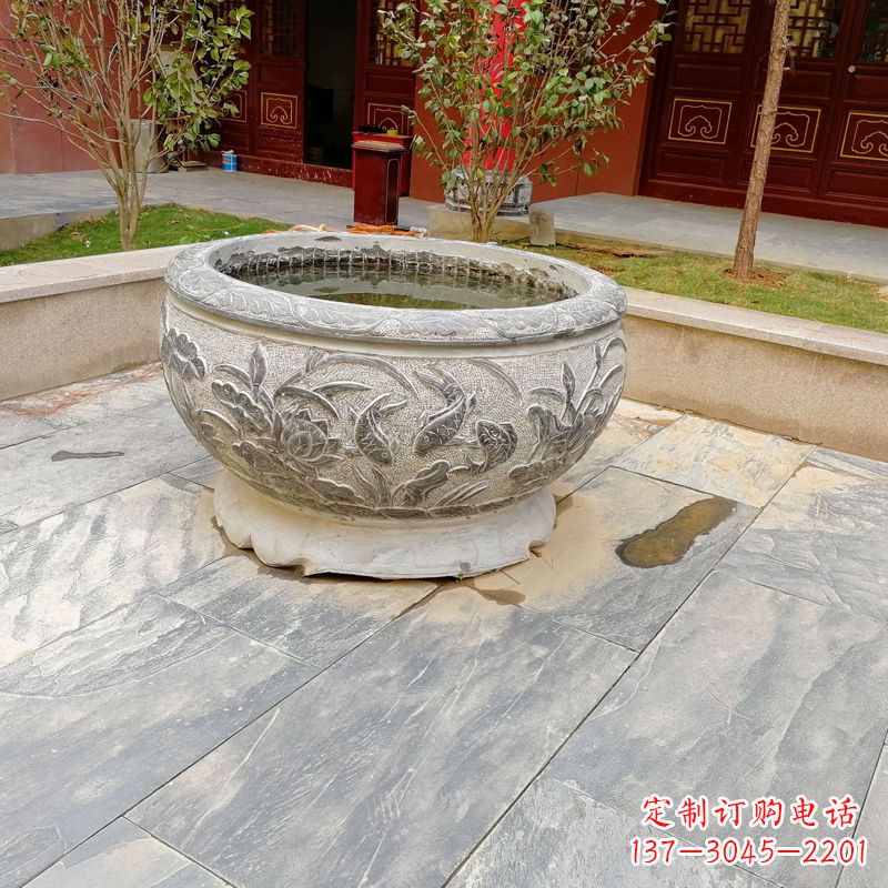 杭州庭院水缸石雕