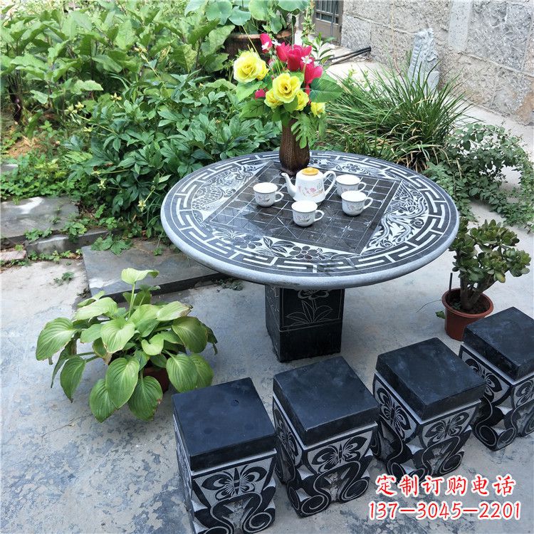 杭州庭院天然石桌凳