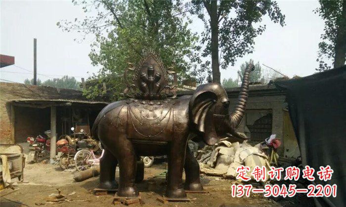 杭州铜雕大象平安吉祥公园动物雕塑